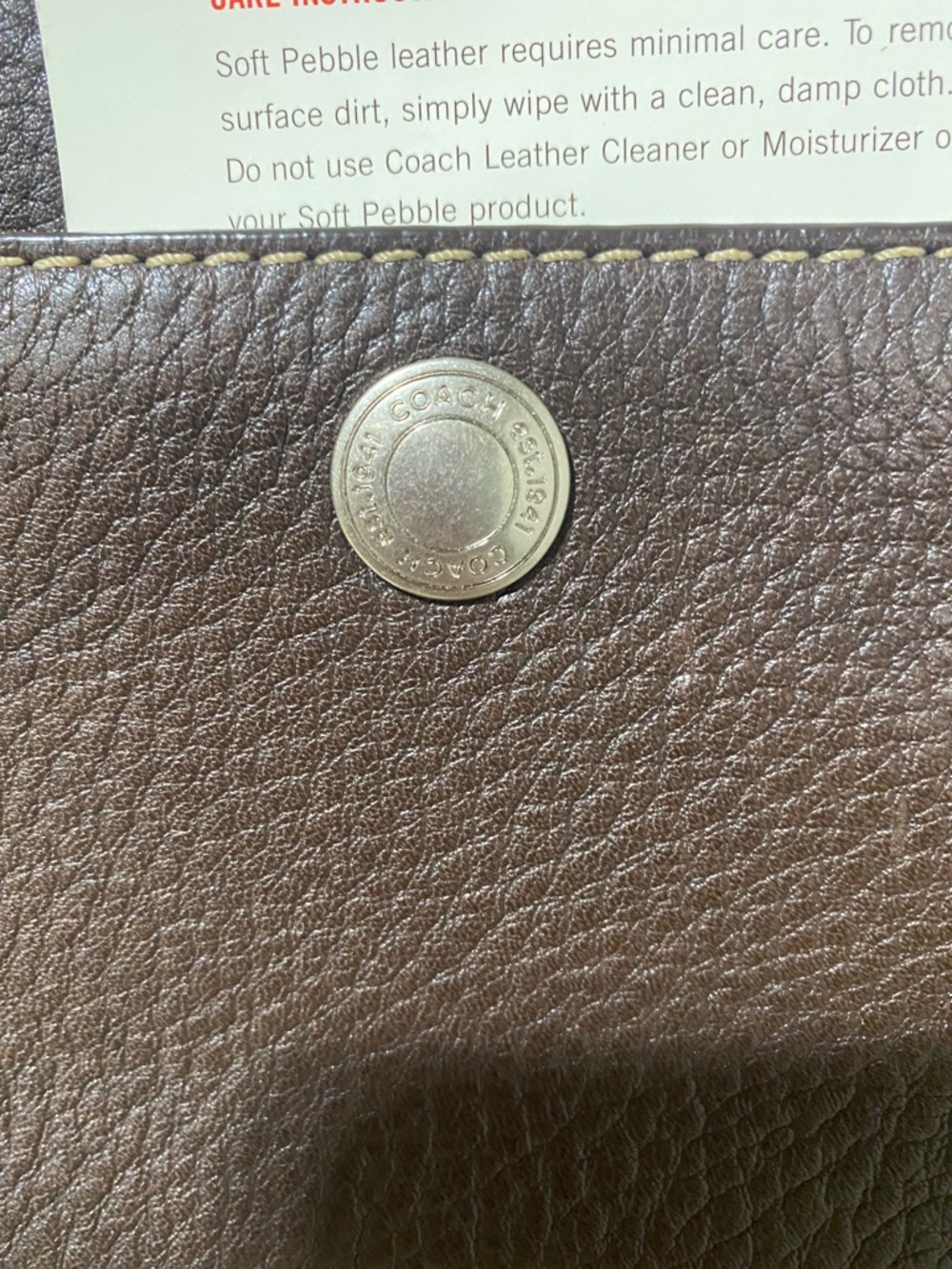 Coach Classic Dark Brown Leather Shoulder Bag - Picture 2 of 5